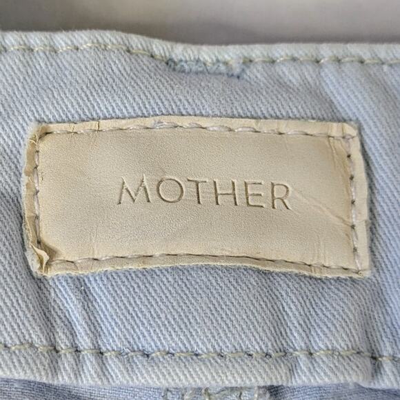 Mother Pants Shaker Prep Fray Women 31 Blue Killing Time Raw Hem Stripe Zipper - Picture 13 of 14